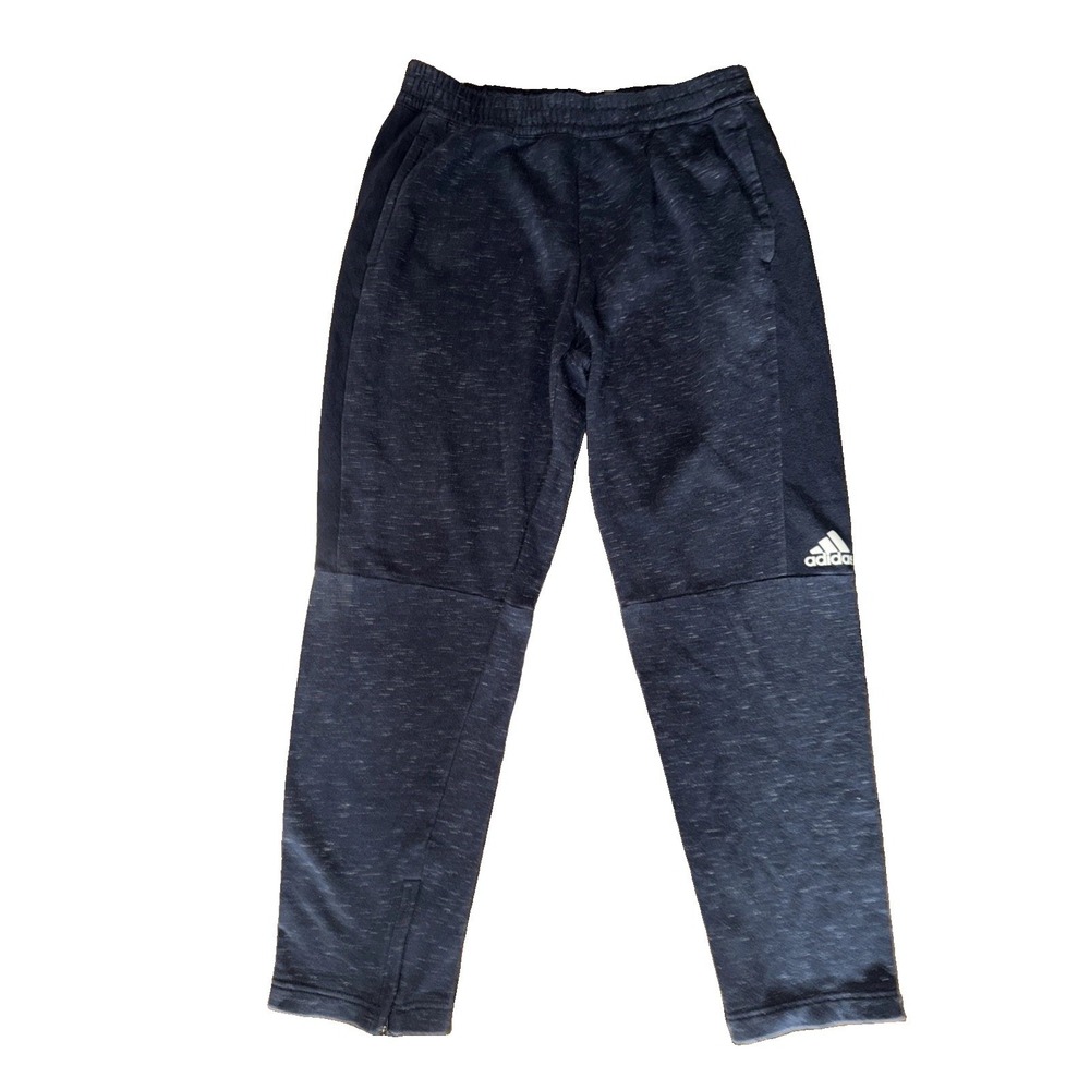 Adidas Mens Space Dye Jogger Pants Navy Blue Ankle Zip Fleece Sweatpants Large